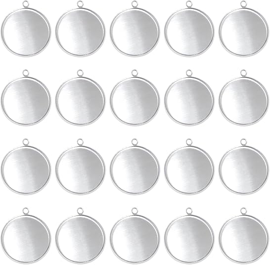 Resin Crafts - 20 pièces en acier inoxydable lunette