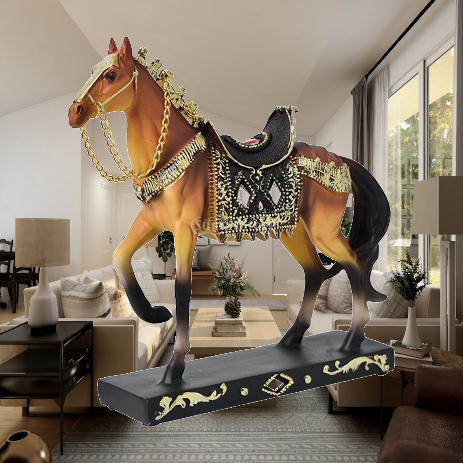 Resin Crafts - Statue de cheval, sculpture d'animal, modèle