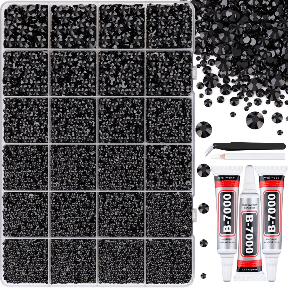 Resin Jewelry Kit - 32000 pièces de strass noirs à