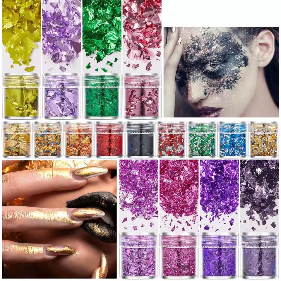 Lot de 4 paillettes irrégulièr - Gold Foil Flakes avis et prix