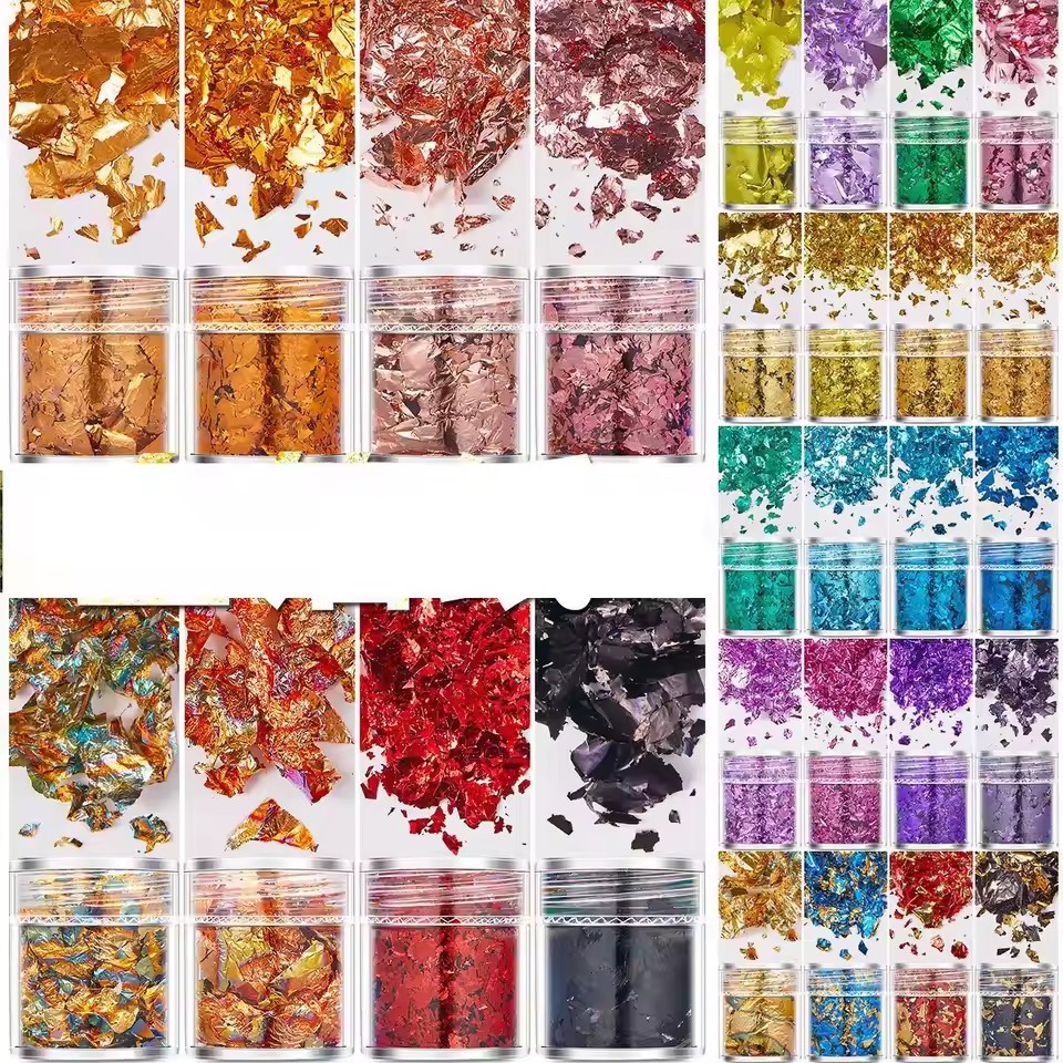 Lot de 4 paillettes irrégulièr - Gold Foil Flakes avis et prix