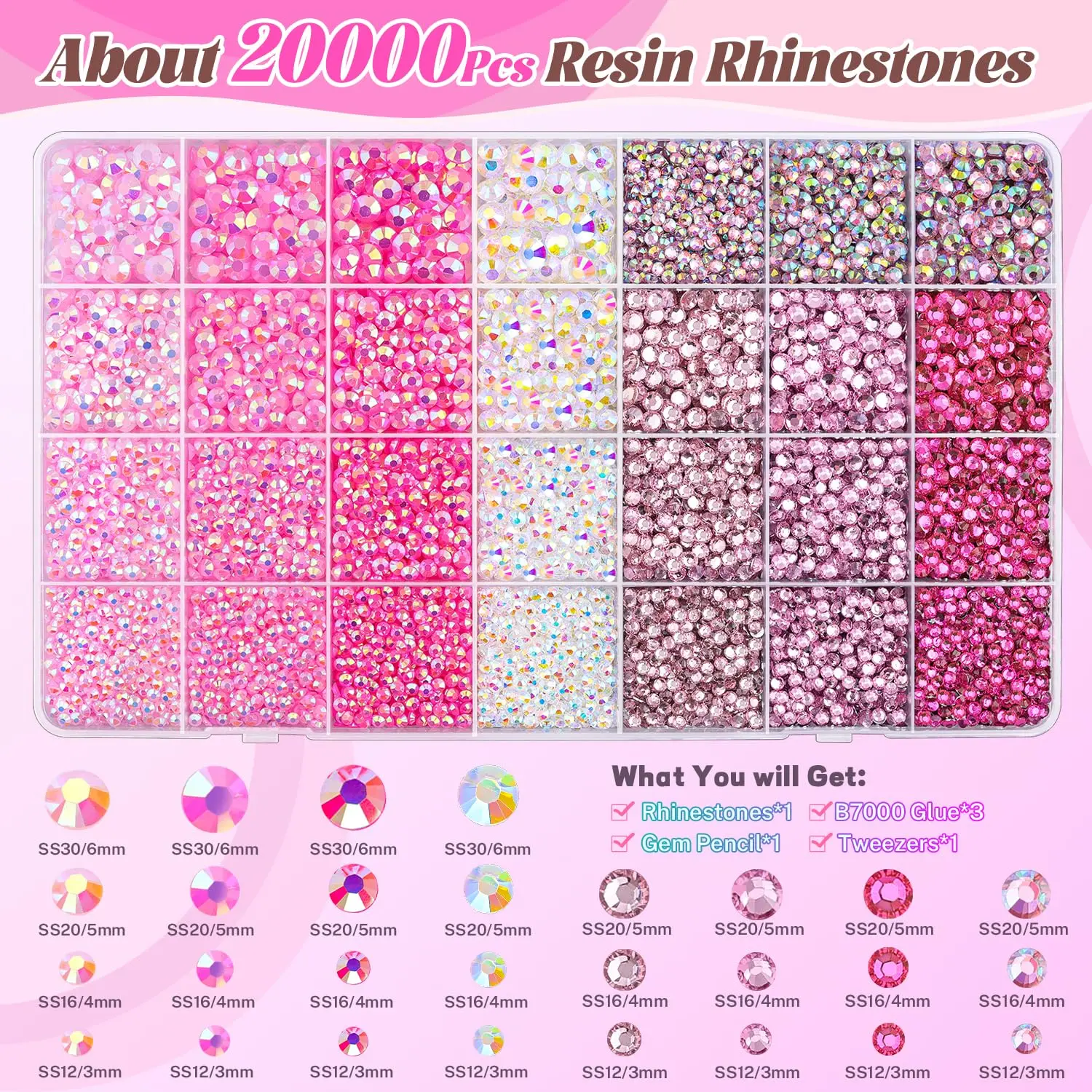 Kit de strass roses HOT-20000P - Resin Jewelry Kit avis et prix