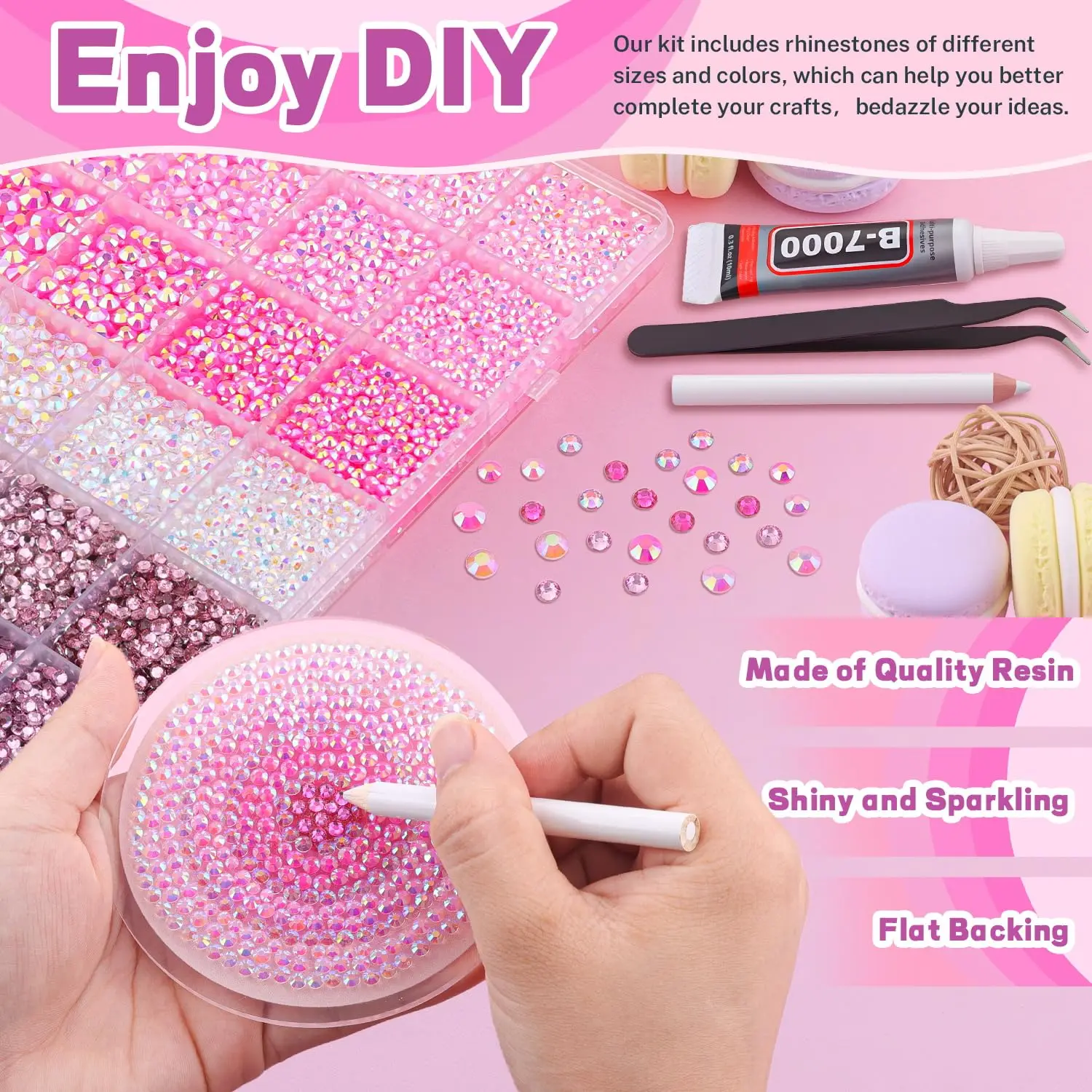 Kit de strass roses HOT-20000P - Resin Jewelry Kit avis et prix