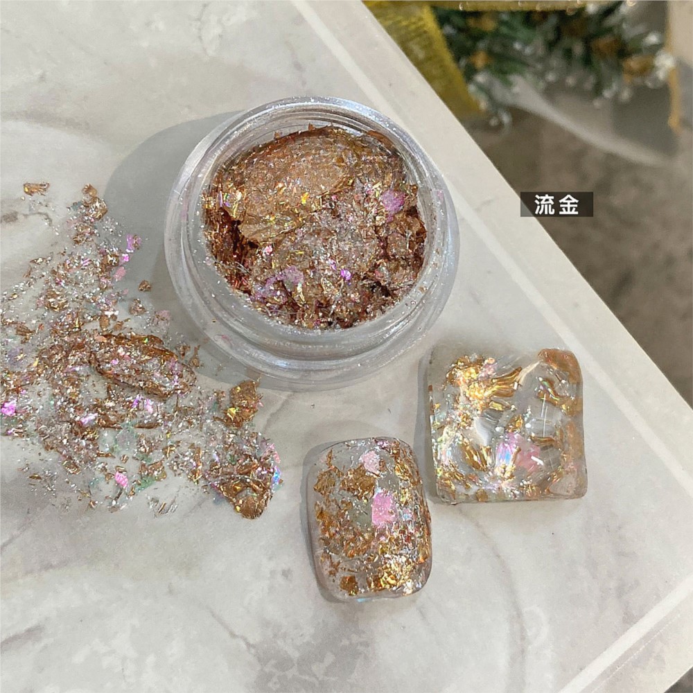 4 pots brillant or argent feui - Gold Foil Flakes avis et prix