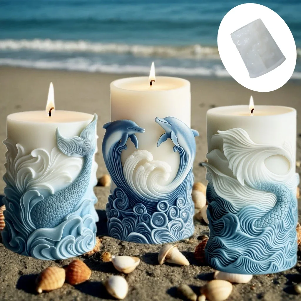 Moule à bougie cylindrique en  - Resin Ocean Wave Mold avis et prix