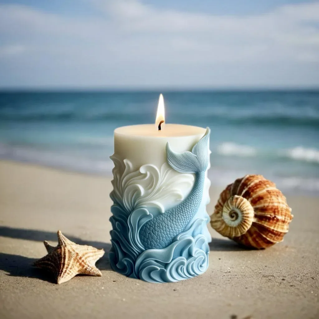 Moule à bougie cylindrique en  - Resin Ocean Wave Mold avis et prix